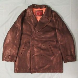 Andrew Marc Leather Pea Coat